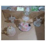 (4) VINTAGE HAND CUT GLASS FIGURINES