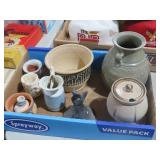 COLLECTION OF HAND MADE POTTERY AND MISC