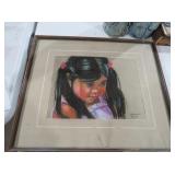 FRAMED PASTEL PORTRAIT BY YVONNE RYAN