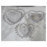 (3) VINTAGE IMPERIAL GLASS HEARTS