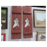 PAIR OF PAINTED STAR SHUTTERS