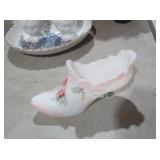 VINTAGE FENTON MILK GLASS SLIPPER