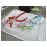 (3) VINTAGE HAND BLOWN GLASS FISH