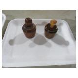 SET OF TWO VINTAGE WOODEN BUTTER PRESS STAMPS