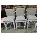 (3) GRAY PADDED SEAT STOOLS