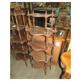 WALNUT 5 SHELF TIERED ETAGERE