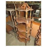 WALNUT 5 SHELF  TIERED ETAGERE