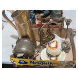 COLLECTION OF BRASS ITEMS AND MISC