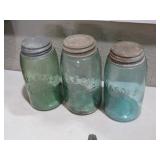 EARLY 1858 MASON JARS WITH ZINC LIDS