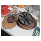 VINTAGE CAST IRON SKILLETS AND GRIDDLE