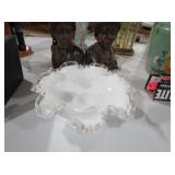 FENTON SILVERCREST GLASS RUFFLED EDGE BOWL