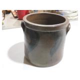 VINTAGE BLUE DECORATED CROCK 2 GALLON