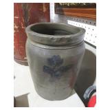 BLUE DECORATED POSSIBLE DECKER CROCK