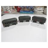 (3) METAL TRAIN CARS