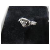 STERLING 925 HEART RING SZ 7.5