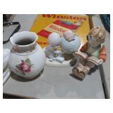 PRECIOUS MOMENTS FIGURES AND VASE