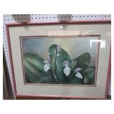 FRAMED ARTIST SIGNED FLORAL PRINT