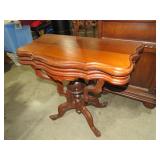 ANTIQUE PEDESTAL GAME TABLE