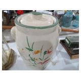 VINTAGE CERAMIC KITCHEN CROCK WITH LID