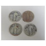 (4) STANDING LIBERTY QUARTERS NO DATES