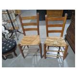 (2) COUNTRY WOVEN SEAT CHAIRS