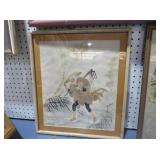 FRAMED ASIAN THEMED FARMER WATERCOLOR PRINT
