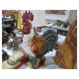LARGE CERAMIC ROOSTER STATUE