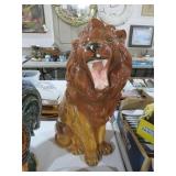 LARGE CERAMIC LION STATUE