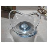 TG HOLMGAARD SIGNED BLUE ART GLASS BOWL