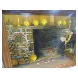 FRAMED OLD MAN SCENE OIL PAINTING