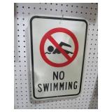 VTG METAL NO SWIMMING SIGN