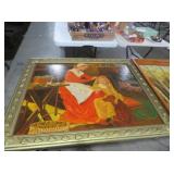 FRAMED COLONIAL STYLE MOTHER AND CHILD PAINTING