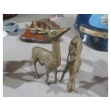 VINTAGE BRASS BUCK AND DOE