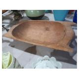 HAND CARVED WOODEN DOUGH BOWL