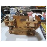 VINTAGE WOODEN WALL MOUNTED SHELF UNIT