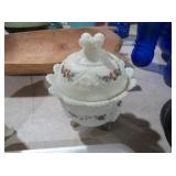 VINTAGE NORTH WOOD COVERED CANDY DISH