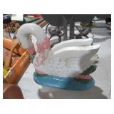 VINTAGE CAST IRON SWAN DOORSTOP