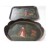 (2) VINTAGE TOWLE STYLE PAINTED TRAYS