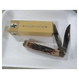 ROUGH RIDER BONE HANDLE 2 BLADE POCKET KNIFE
