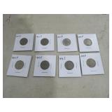(8) 1900-1907 V-NICKELS