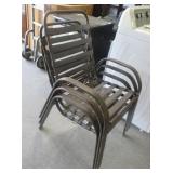SET OF TWO BROWN STRAP PATIO CHAIRS