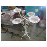 VINTAGE WHITE METAL FOUR-TIER PLANT STAND