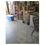 TALL CREAM METAL WIRE FOUR-TIER ETAGERE SHELF