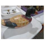 HAND CARVED PAINTED WOODEN DUCK DECOY