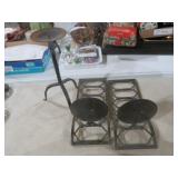 PRIMITIVE FORGED CANDLE W/ IRON WALL SCONCES