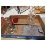 DECORATIVE GLASSWARE AND FIGURINE SET