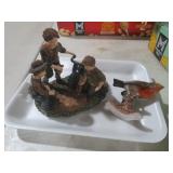 VTG CERAMIC BIRD & AMISH CHILDREN