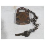 ANTIQUE BRASS YALE TRAIN CONTROL LOCK