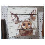 WOOD HAND PAINTED PIG SIGN