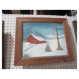 BARNWOOD FRAMED  OIL ON BOARD